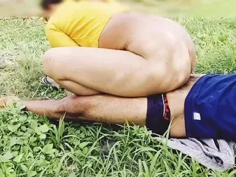 Yoursoniya's fat man knob makes her converse sloppy in a warm outdoor sesh with a college teacher