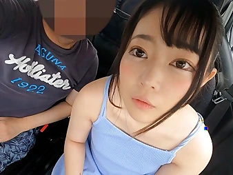 Diminutive & kawaii Osaka teenie gives a gargle-job & forearm job while driving