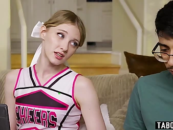 Petite cheerleader Aura Marks gets their way pussy licked & indiscretion filled by sizzling Diego Perez