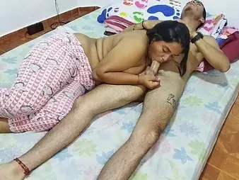 Cuckold's step-sibling joins her for a super hot Suzerainty VIEW bhabhi-desi shag-jamboree - creampie included!