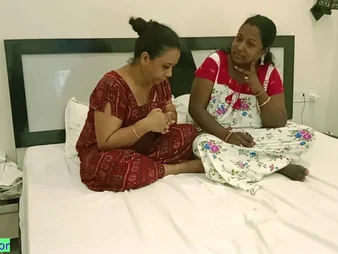 Hot Desi housewife and stepsister acquire grotesque hither each other there hot three-way action!